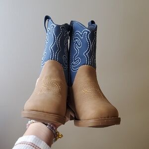 Children's Cowboy Boots in Brown and Blue